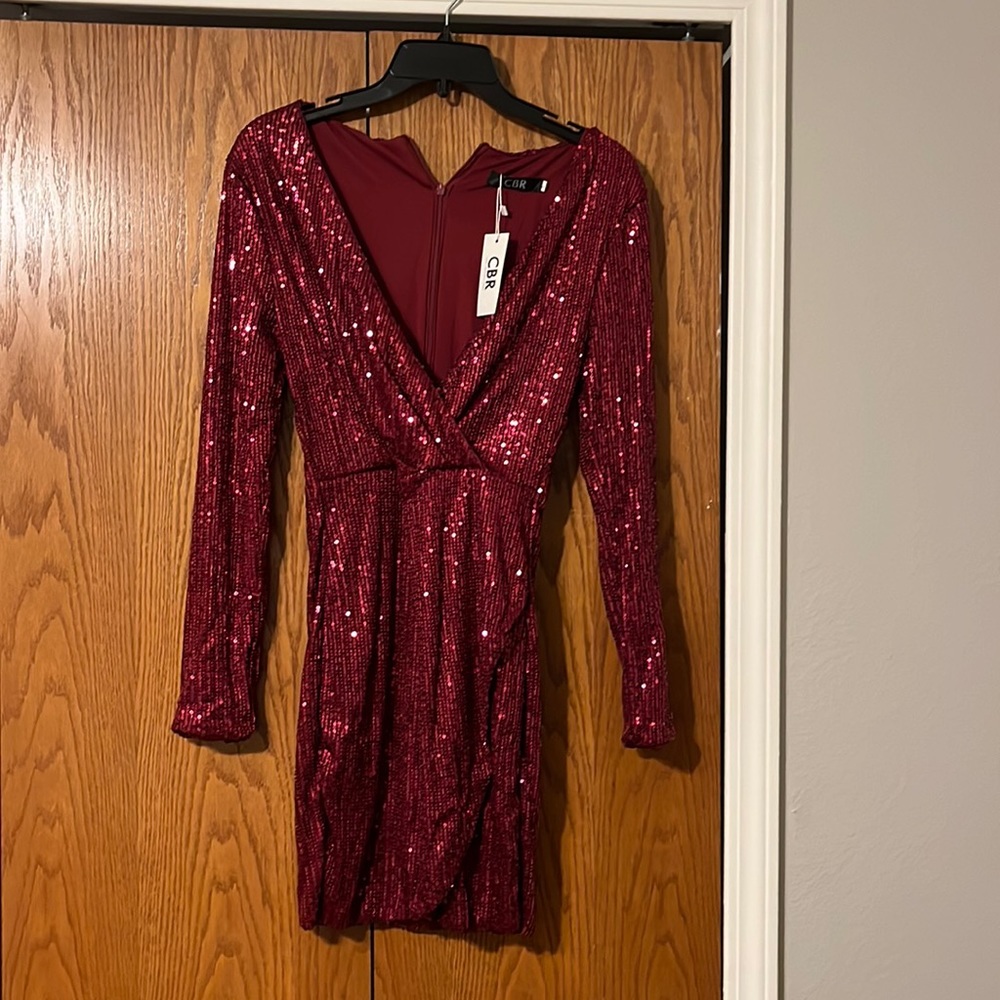 Brand new with tags red sequin cocktail dress.  Size large